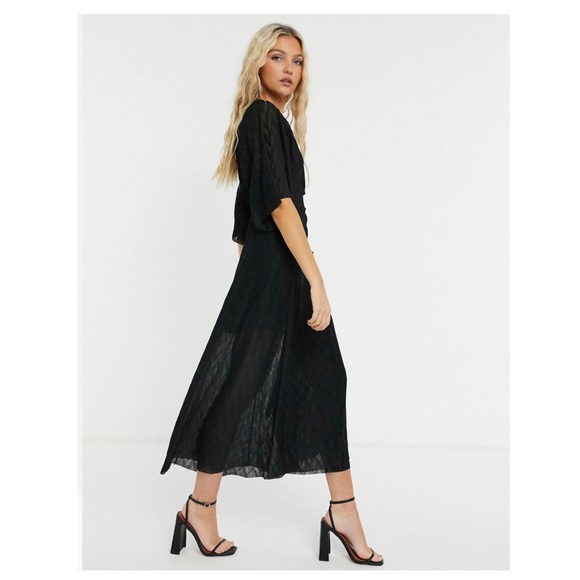 Licorice Crinkled Wrap Maxi Dress (ASOS) - Picture 1 of 6